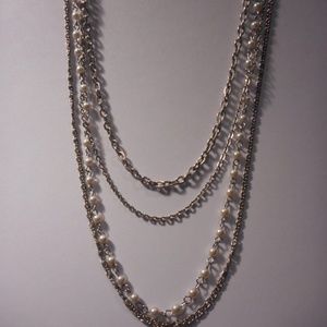 Vintage Paradise Layered Chain Pearl Necklace